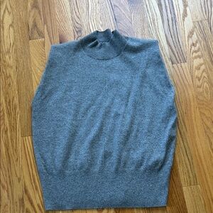 Gray Sleeveless mock neck cashmere Sweater